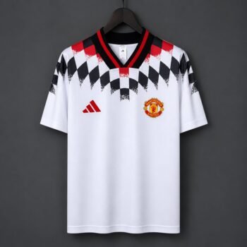 Manchester United White Diamond Pattern PreMatch Jersey 2026/27 Home Jersey - Image 1