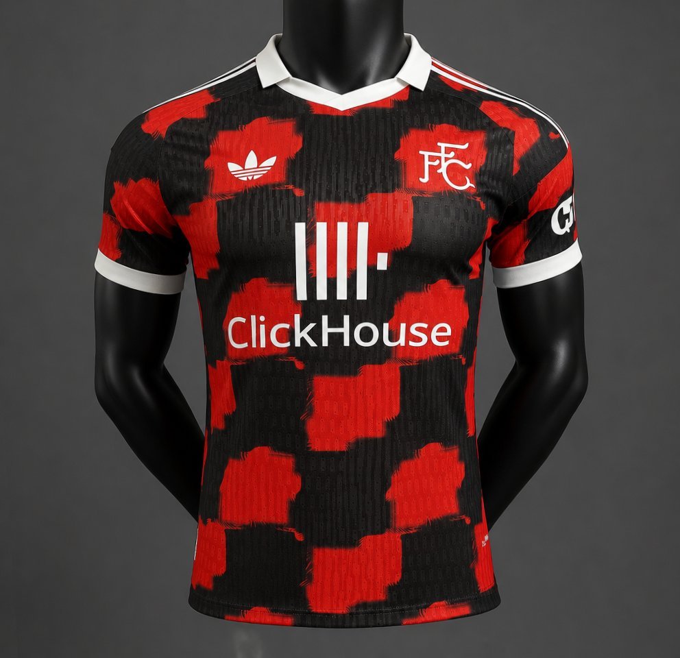 Player 2627 Fulham Away RedBlack Jersey Home Jersey