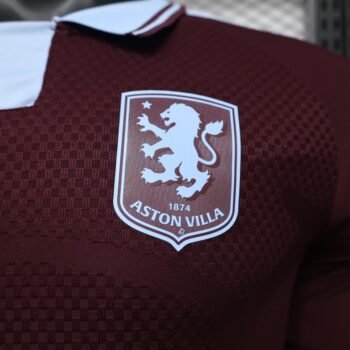 Player 2627 Aston Villa FC Home Long Sleeve Jersey With Sponsor Home Jersey - Image 4