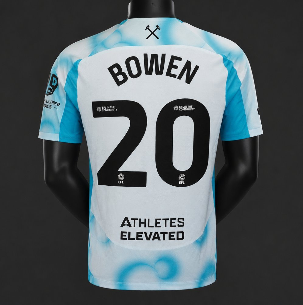 Player 2627 West Ham United Third White Blue Jersey Home Jersey