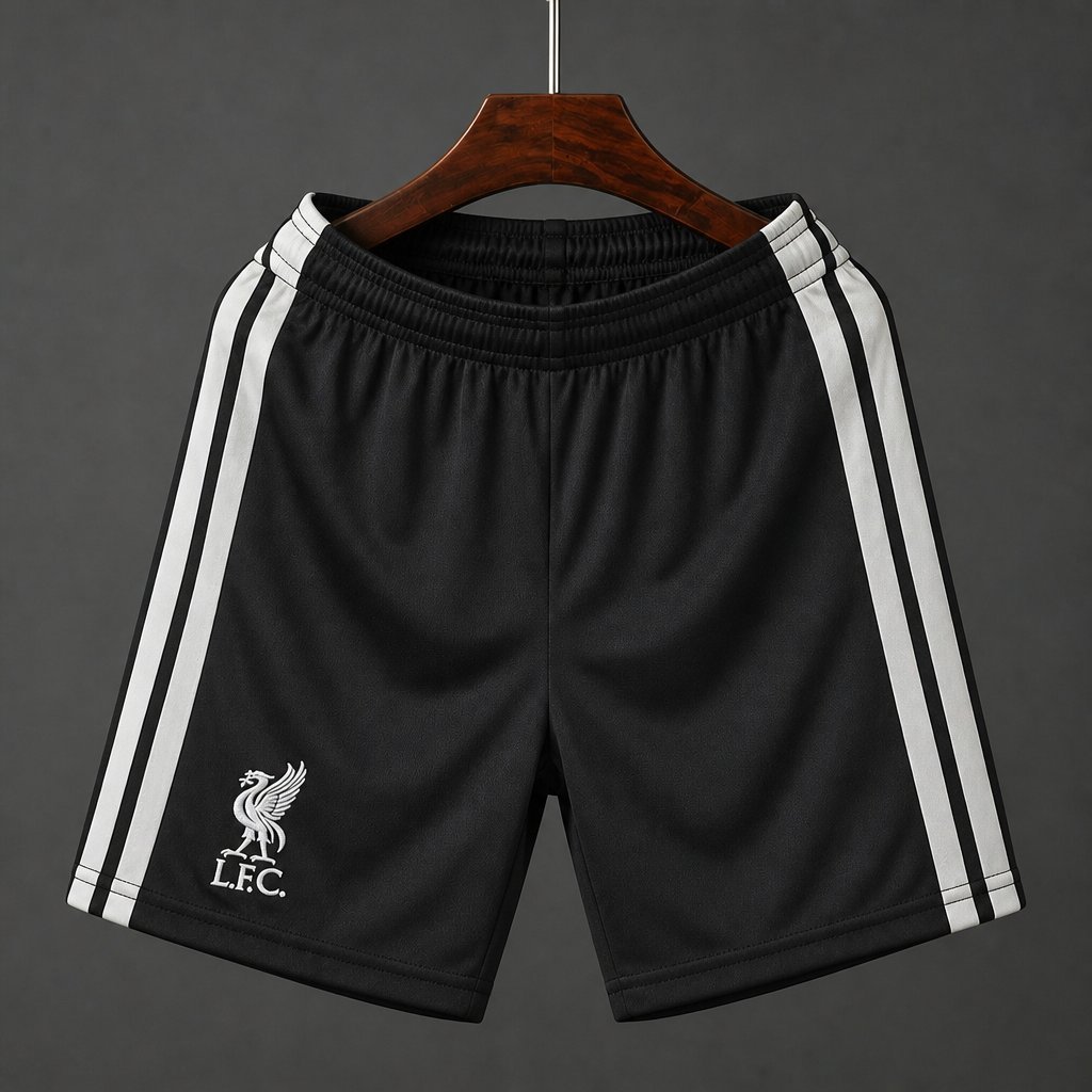 Liverpool FC Black with Silver Stripes Away Shorts 2026/27 Home Jersey