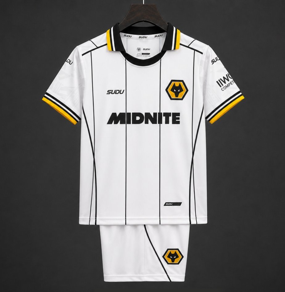 Kids Wolverhampton Wanderers Wolves Away White Jersey Kit 2026/27 Home Jersey